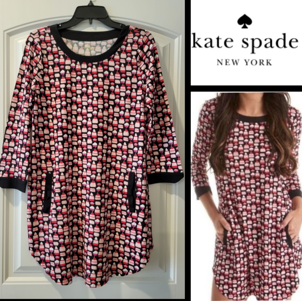 kate spade cupcake cotton night gown m